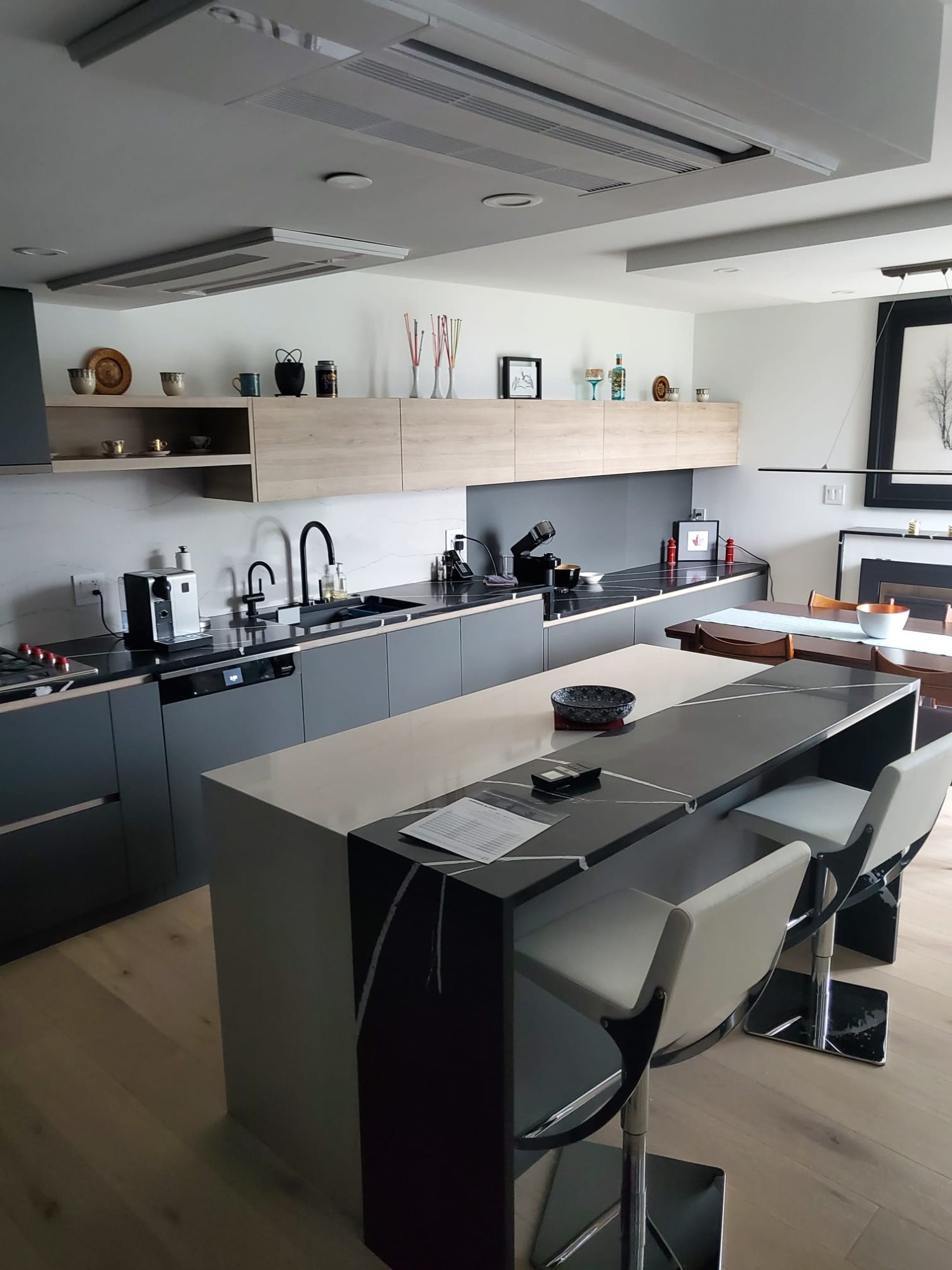 Contemporary grey kitchen renovation in North Vancouver